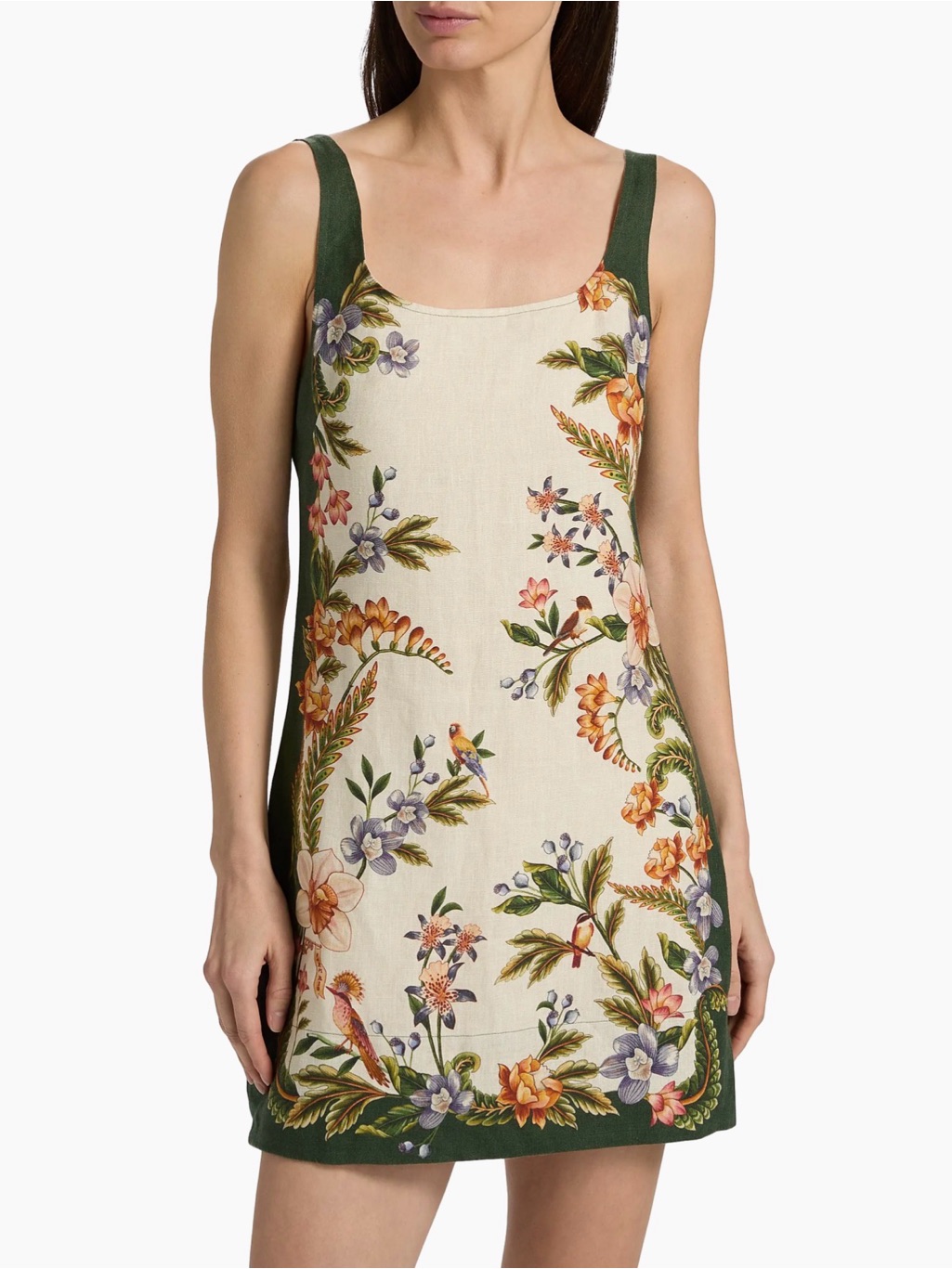 Farm Rio Dress Nature Floral Sleeveless Linen Xs